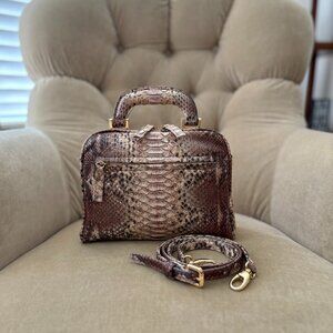 VTG Auth SUAREZ Italy Genuine Python Top Handle Box Bag GORGEOUS!!!